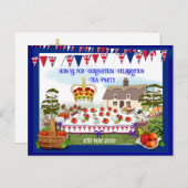 コロネーションお祝いティーパーティの招待状 インビテーションポストカード (正面/裏面)