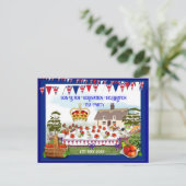 コロネーションお祝いティーパーティの招待状 インビテーションポストカード (スタンド正面)