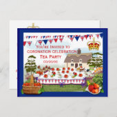 コロネーションお祝いパーティの招待状 インビテーションポストカード (正面/裏面)