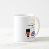 コロネーションの日2023年チャールズ3世パーソナライズされた コーヒーマグカップ (正面右)