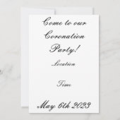 コロネーションパーティの招待状 招待状 (裏面)