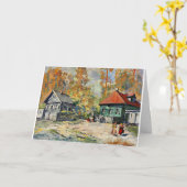 コロビンロシアの村の秋 カード (黄色い花)