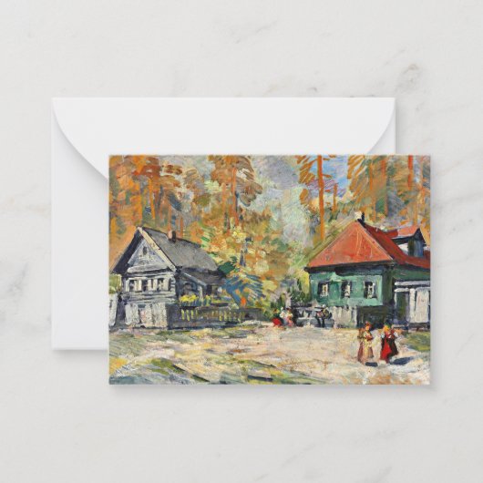 コロビンロシアの村の秋 ノートカード (正面)