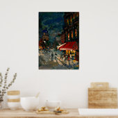 コロビン – コーナーカフェアットナイト，パリ額縁 ポスター (キッチン)