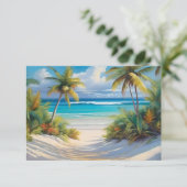 コロフルトロピカルパラダイスシーアンドパームツリーズ サンキューカード (スタンド正面)