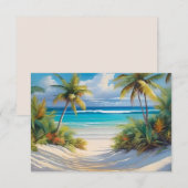 コロフルトロピカルパラダイスシーアンドパームツリーズ サンキューカード (正面/裏面)