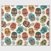 コロフレトロフローラ糖スカルパターン ラッピングペーパー (フラット)