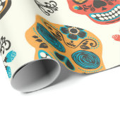 コロフレトロフローラ糖スカルパターン ラッピングペーパー (ロールコーナー)