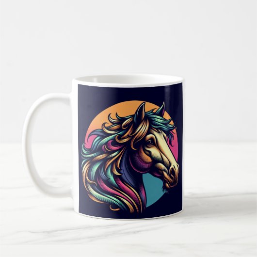 コロフ虹の馬の頭コーヒーティーマグカップ コーヒーマグカップ (左)