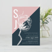 コロブロックタイポグラフィ植物綿結婚ズ 招待状 (スタンド正面)