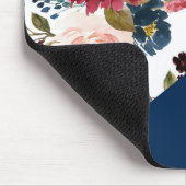 コロブロックボホ開花 |ブルゴーニュとネイビーパターン マウスパッド (コーナー)