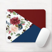 コロブロックボホ開花 |ブルゴーニュとネイビーパターン マウスパッド (マウス)