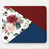 コロブロックボホ開花 |ブルゴーニュとネイビーパターン マウスパッド (正面)