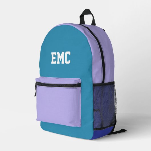 コロブロックモノグラムパーソナライズされた プリントバックパック (裏面右端)