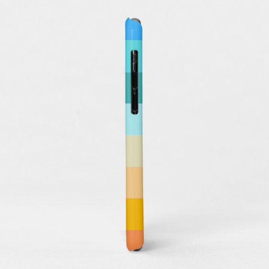 コロブロック横ストライプピーチグリーンモノグラム Case-Mate iPhoneケース (裏面/左)