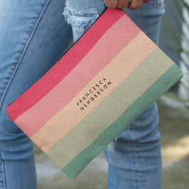 コロブロック横ストライプ線モノグラム アクセサリーポーチ