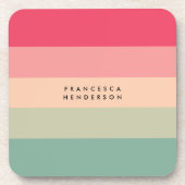 コロブロック横ストライプ線モノグラム コースター (正面)