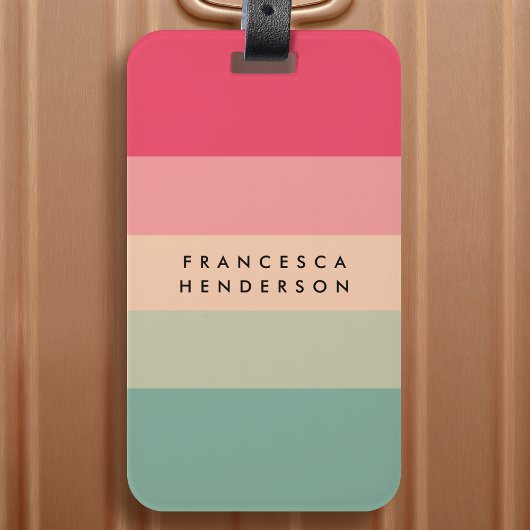 コロブロック横ストライプ線モノグラム ラゲッジタグ