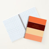 コロブロック水平ストライプオレンジ&ピーチ ノートブック (内部)