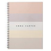 コロブロック水平パステルストライプモノグラム ノートブック (正面)