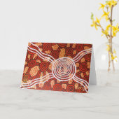 コロボリーII先住民アート カード (黄色い花)