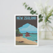 コロマンデルペニンシュラニュージーランド旅行プレースイラストレーション ポストカード (スタンド正面)