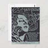 コロマン・モーザー・ガールの頭。カバーデザインバーサクラム ポストカード (正面/裏面)