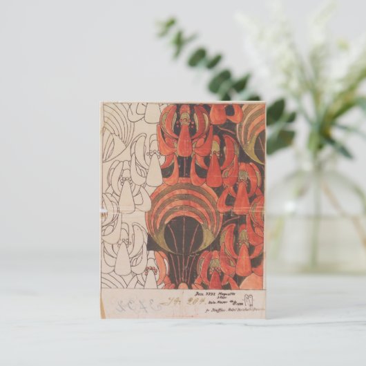 コロマン・モーザー - バックハウゼン インテリア テキスタイル ポストカード (スタンド正面)