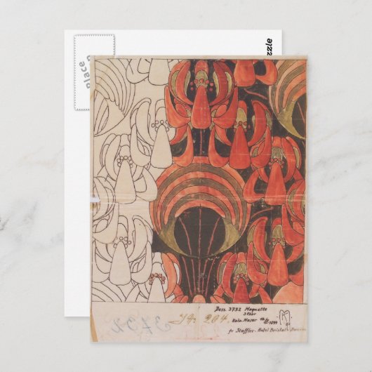 コロマン・モーザー - バックハウゼン インテリア テキスタイル ポストカード (正面/裏面)