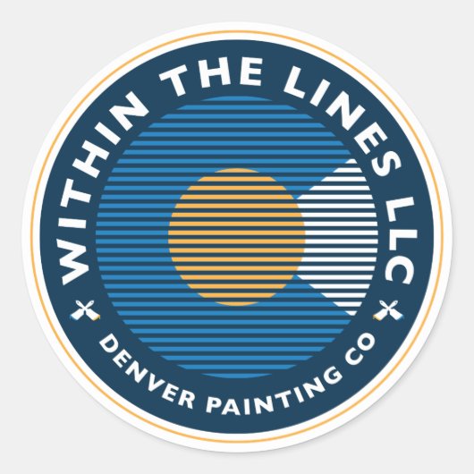 コロラカスタムド絵画州のロゴ ラウンドシール (正面)