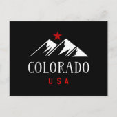 コロラクールドUSAの山々と星のダークカラー ポストカード (正面)