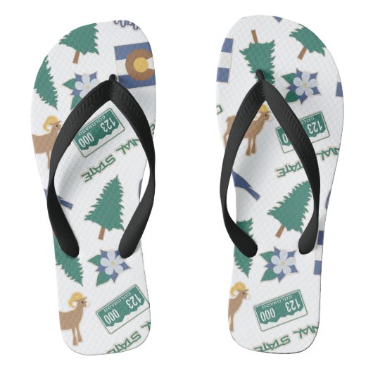 コロラドおもしろいパターン ビーチサンダル (フットベッド)