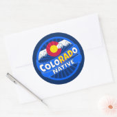 コロラドおもしろい州旗素晴らしい先住民シール ラウンドシール (封筒)