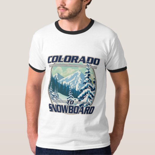 コロラドでスノーボード Tシャツ (正面)