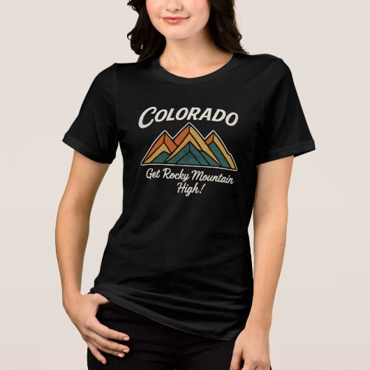 コロラドでロッキー山脈のハイな気分を トライブレンドTシャツ (正面)