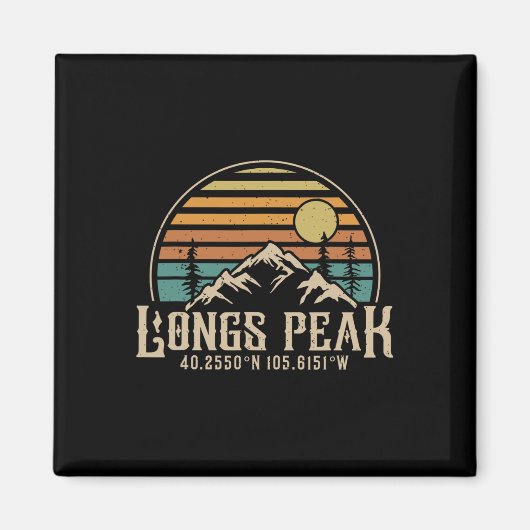 コロラドのハイキング観光客ロングスピークの登山 マグネット (正面)
