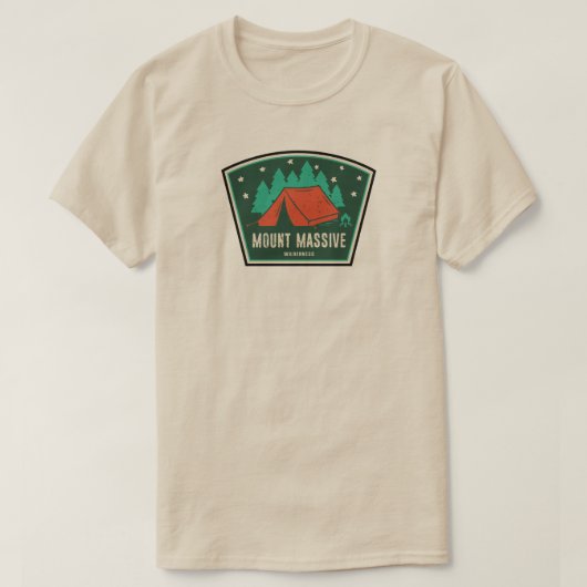 コロラドのマウントマッシブ原野でのキャンプ Tシャツ (デザイン正面)