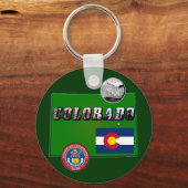 コロラドの地図と写真文字 キーホルダー (正面)