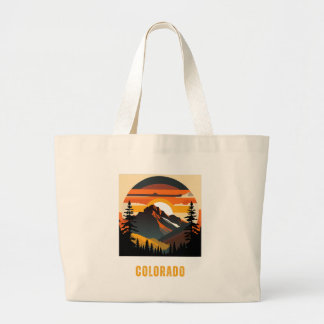 コロラドの山々デザインのトートバッグ ラージトートバッグ