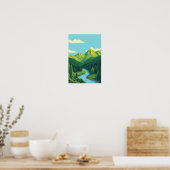 コロラドの山の風景の壁のアート ポスター (キッチン)