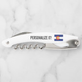 コロラドの状態フラグを折り畳みパーソナライズされた可能 ソムリエナイフ (裏面)