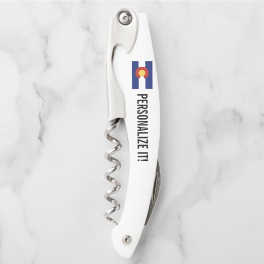 コロラドの状態フラグを折り畳みパーソナライズされた可能 ソムリエナイフ (正面)