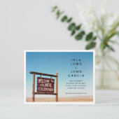 コロラドの結婚式の日付を保存 ポストカード (スタンド正面)