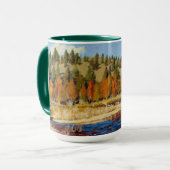 コロラドの美しい秋の山の小川 マグカップ (正面左)