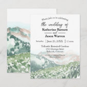 コロラドの野生の花と山々 夏 水彩 招待状 (正面/裏面)