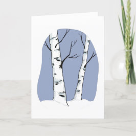 コロラドの雪の降るアスペン ツリーの空白グリーティング カード