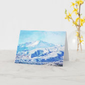 コロラドの雪山ブランクノートカード カード (黄色い花)