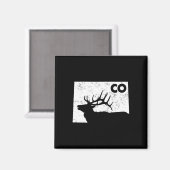 コロラドエルク狩りブルエルク州シェイプ マグネット (正面/裏面)