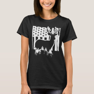 コロラドエルク狩り州マップ米国国旗Patriotic H Tシャツ