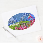 コロラドオダマキ（植物）シール 楕円形シール (封筒)